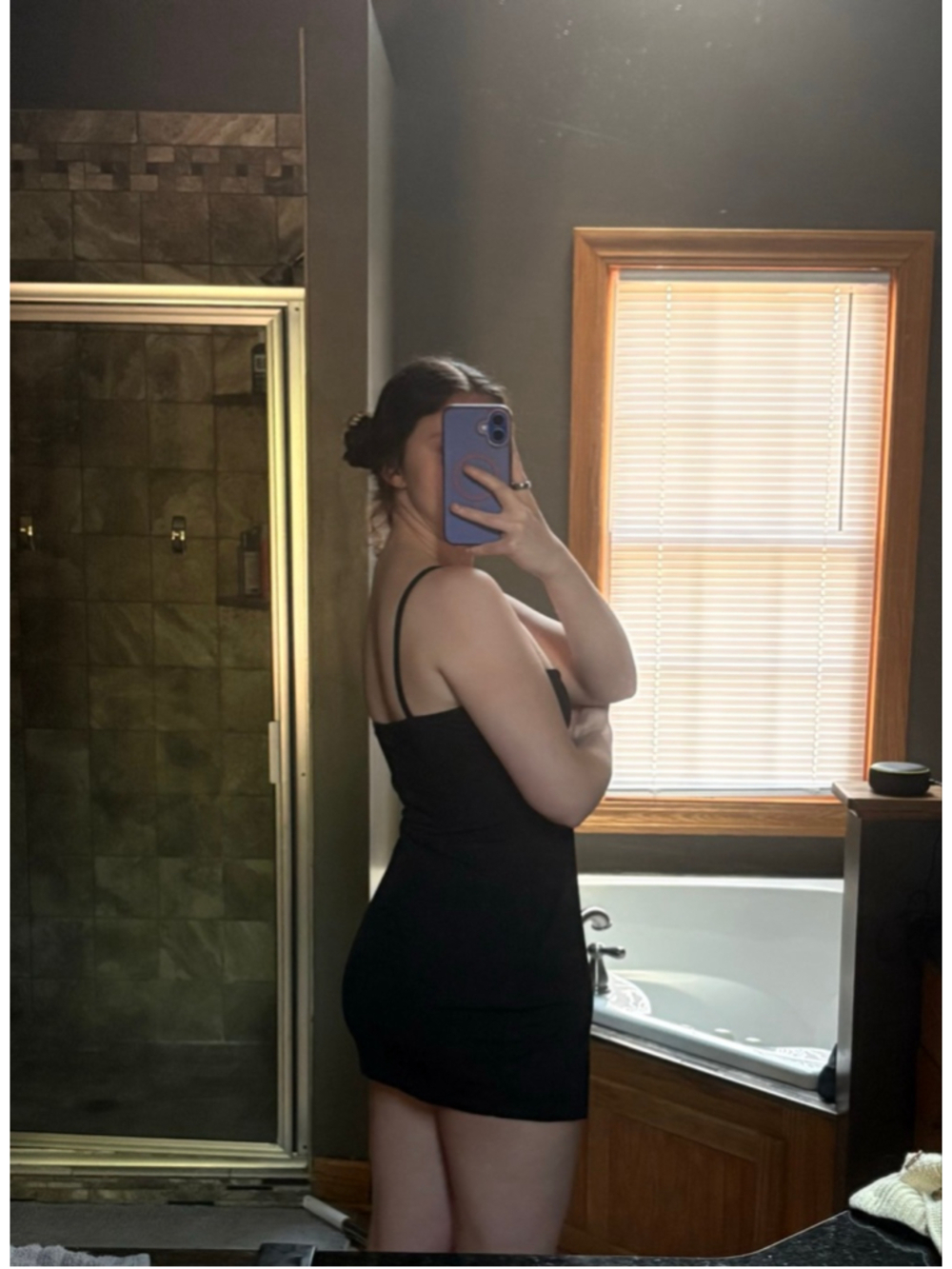PLT Bodycon Dress with V Neck Detail and Thigh Slit - Picture 2 of 6